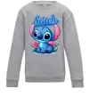 Детский Свитшот Stitch з квітами Серый меланж фото