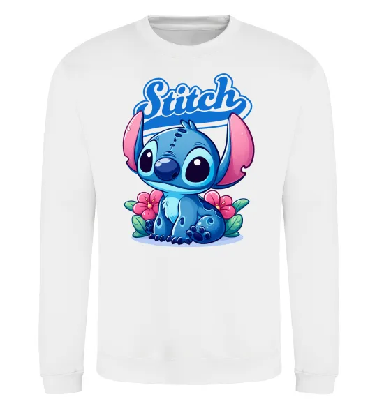 Свитшот Stitch з квітами Белый фото