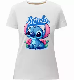Женская премиум футболка Stitch Белый фото
