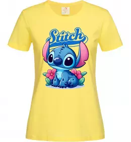 Женская футболка Stitch з квітами Лимонный фото