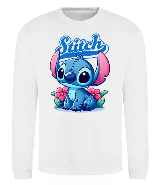 Свитшот Stitch з квітами Белый фото