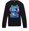 Детский Свитшот Stitch з квітами Черный фото