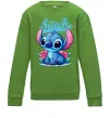 Детский Свитшот Stitch з квітами Лаймовый фото