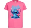 Детская футболка Stitch з квітами Ярко-розовый Детская футболка Stitch з квітами Ярко-розовый фото