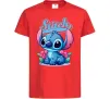 Детская футболка Stitch з квітами Красный Детская футболка Stitch з квітами Красный фото