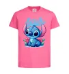 Детская футболка Stitch з квітами Ярко-розовый фото