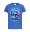 Детская футболка Stitch з квітами Ярко-синий фото