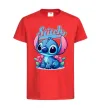 Детская футболка Stitch з квітами Красный фото