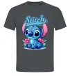 Чоловіча футболка Stitch з квітами Графіт фото