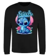 Свитшот Stitch з квітами Черный фото