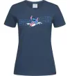 Женская футболка Стіч ловить хвилю Темно-синий Женская футболка Стіч ловить хвилю Темно-синий фото