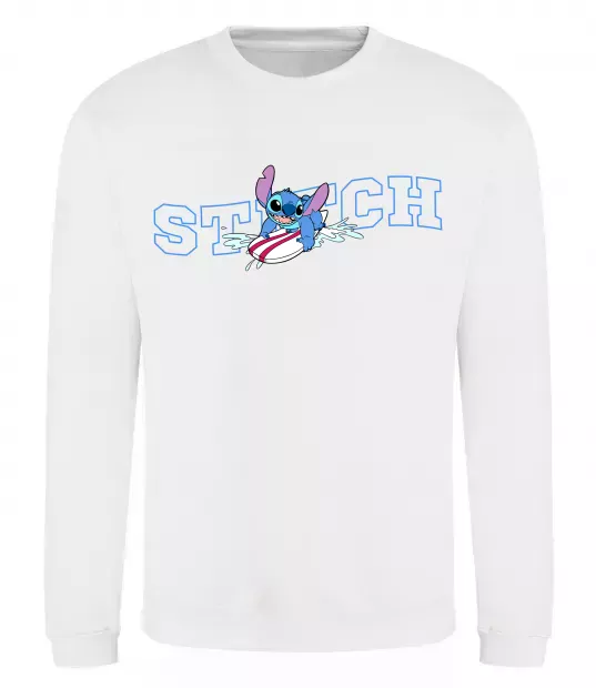 Свитшот Стіч ловить хвилю Белый фото