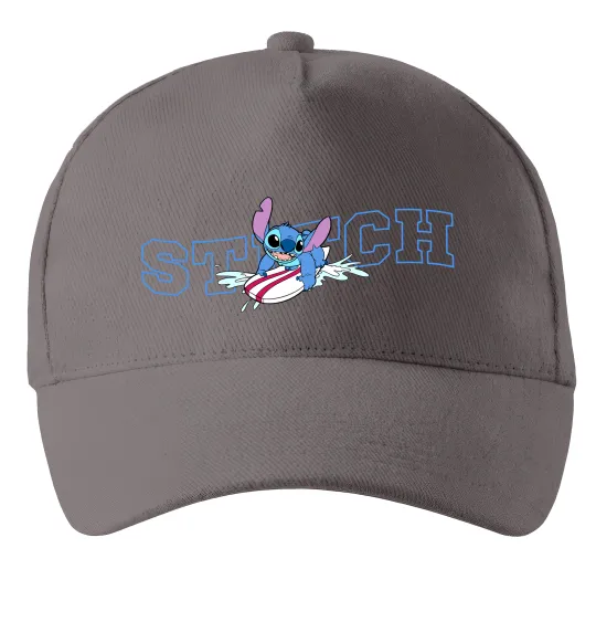 Кепка Стіч ловить хвилю Серый фото