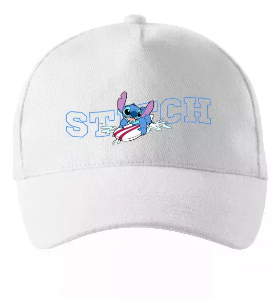 Кепка Стіч ловить хвилю Білий фото