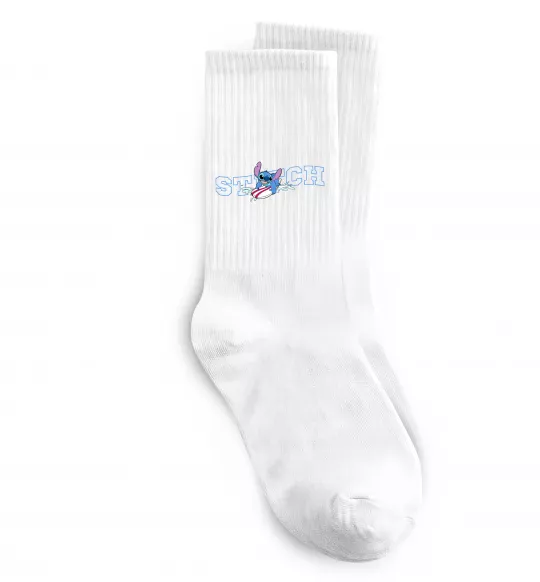 Носки Стіч ловить хвилю Белый фото