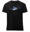Чоловіча преміум футболка Стіч ловить хвилю Чорний фото