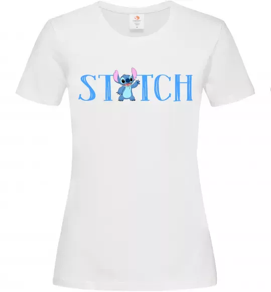 Женская футболка Stitch напис Белый фото