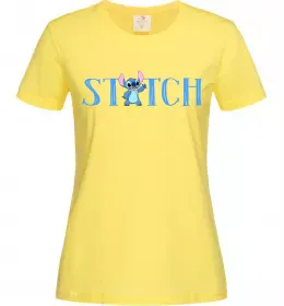 Женская футболка Stitch напис Лимонный фото