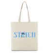 Еко-сумка Stitch напис Бежевий фото