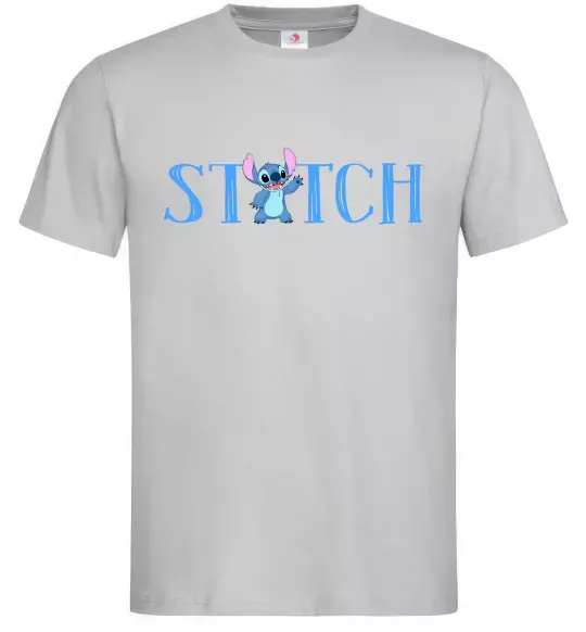 Мужская футболка Stitch напис Серый фото