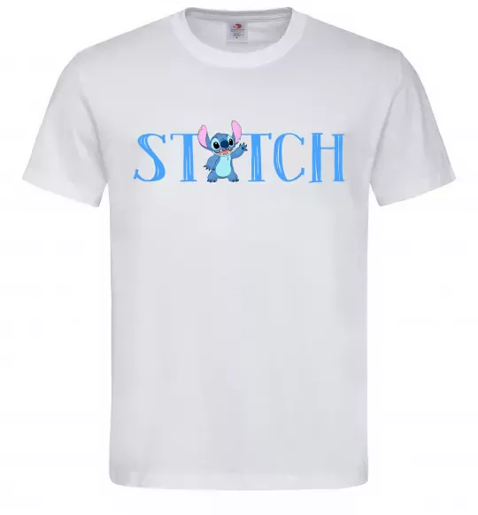 Мужская футболка Stitch напис Белый фото