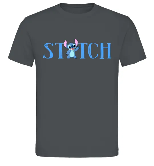 Мужская футболка Stitch напис Графит фото