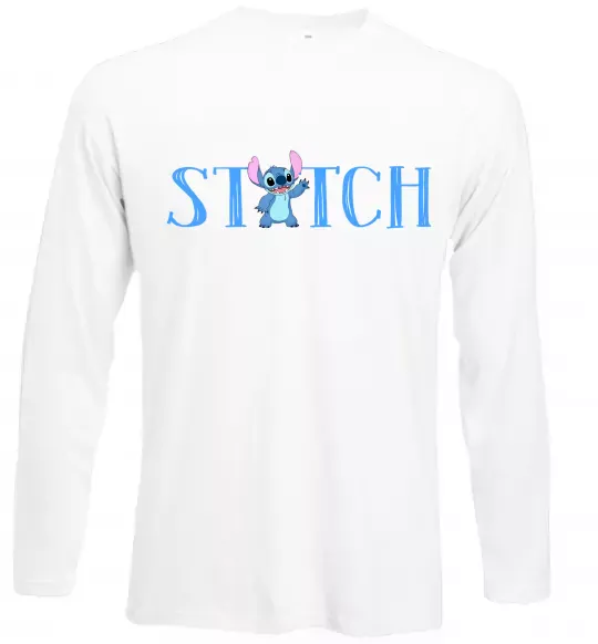 Лонгслів Stitch напис Білий фото