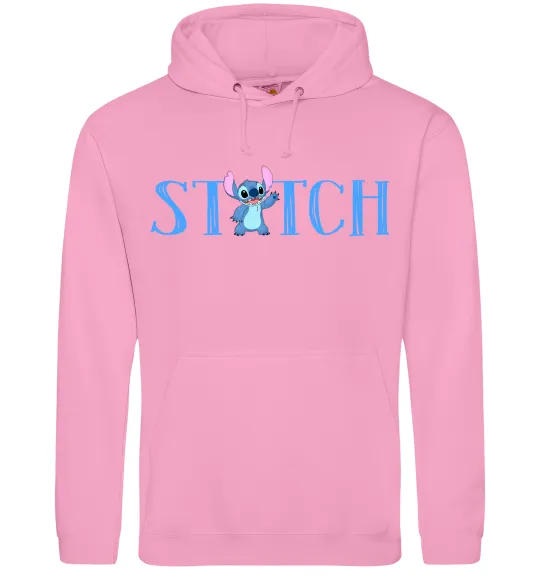 Мужская толстовка (худи) Stitch напис Розовый фото