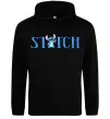 Чоловіча толстовка (худі) Stitch напис Чорний Чоловіча толстовка (худі) Stitch напис Чорний фото
