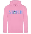 Женская толстовка (худи) Stitch напис Розовый фото