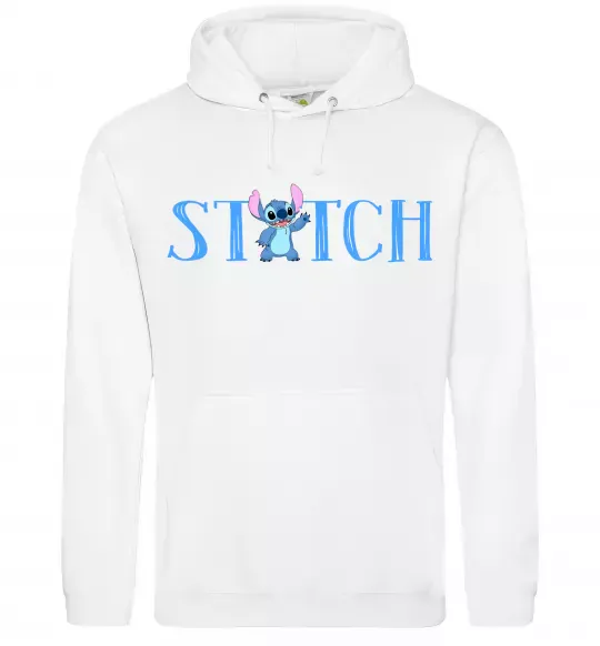 Женская толстовка (худи) Stitch напис Белый фото