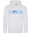 Женская толстовка (худи) Stitch напис Серый меланж фото