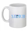 Чашка керамическая Stitch напис Белый фото