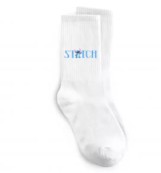 Шкарпетки Stitch напис Білий фото