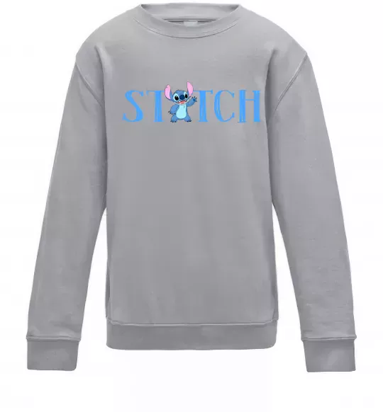 Детский Свитшот Stitch напис Серый меланж фото
