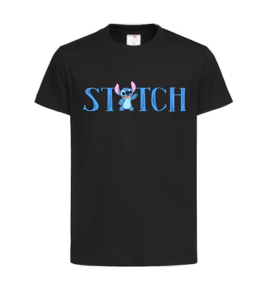Детская футболка Stitch напис Черный фото