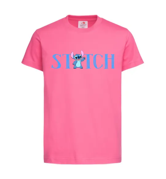 Детская футболка Stitch напис Ярко-розовый фото