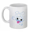 Чашка керамическая Stitch happy Белый фото