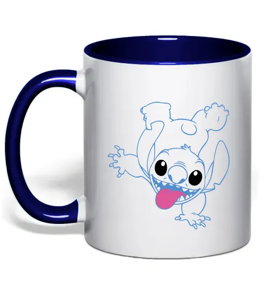 Чашка с цветной ручкой Stitch happy Глубокий темно-синий фото