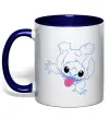 Чашка с цветной ручкой Stitch happy Глубокий темно-синий фото