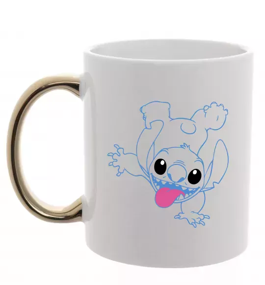 Чашка с цветной ручкой Stitch happy Золото фото