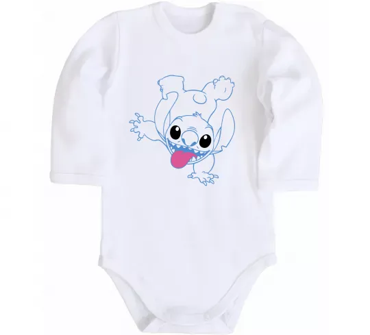 Детский боди Stitch happy Белый фото
