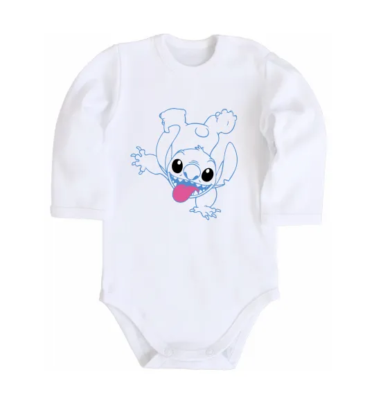 Детский боди Stitch happy Белый фото