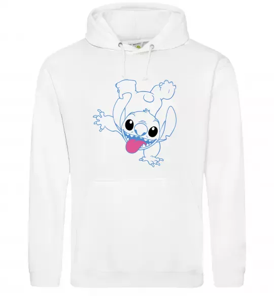 Чоловіча толстовка (худі) Stitch happy Білий фото