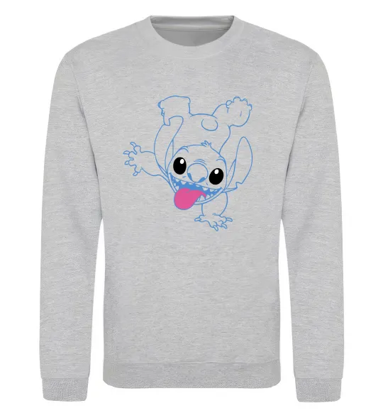 Свитшот Stitch happy Серый меланж фото