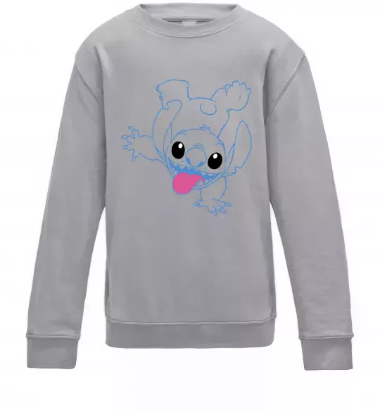 Детский Свитшот Stitch happy Серый меланж фото