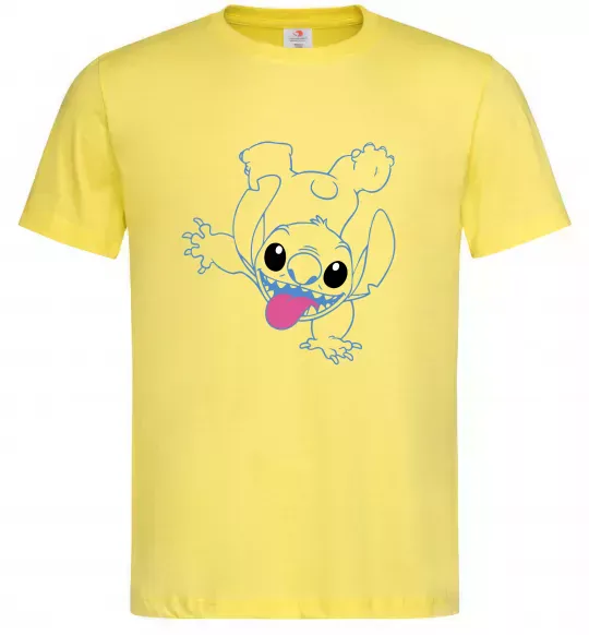Мужская футболка Stitch happy Лимонный фото