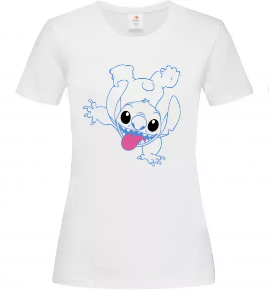Жіноча футболка Stitch happy Білий фото