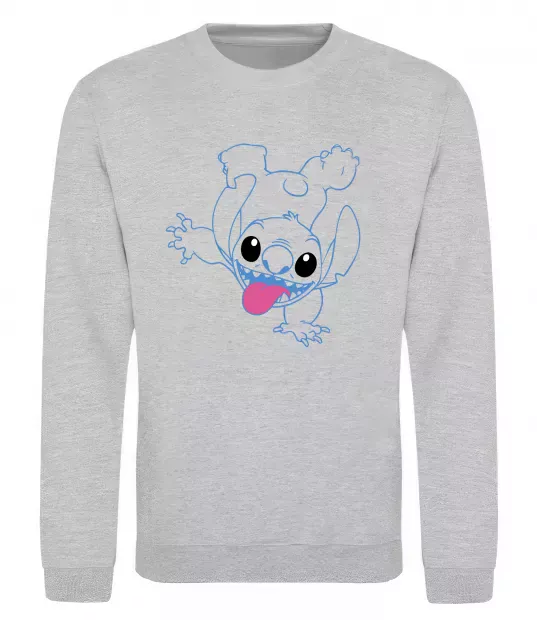 Світшот Stitch happy Сірий меланж фото