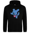 Женская толстовка (худи) Stitch happy Черный фото